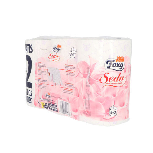 Papel higienico seda 3 capas FOXY 4 + 2uds image number