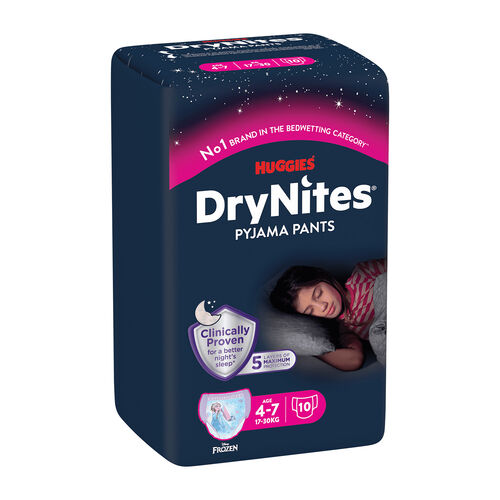BRAGUITAS ABSORBENTES NIÑAS 4-7 AÑOS DRYNITES HUGGIES 10uds image number