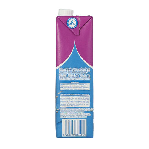 LECHE ENTERA SIN LACTOSA ENRIQUECIDA EN VITAMINAS A D E Y B9. UHT image number