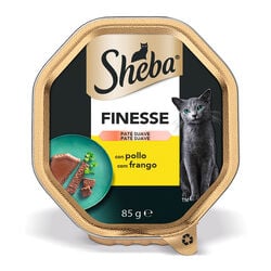 Comida h&uacute;meda para gato adulto Finesse con pollo SHEBA 85g