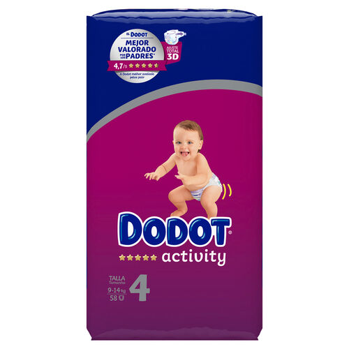 PAÑALES JUMBO DODOT ACTIVITY TALLA 4 58uds image number