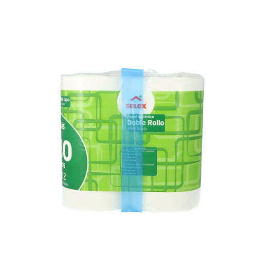 PAPEL HIGIENICO SELEX DOBLE ROLLO PACK 12uds image number