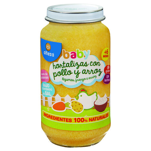 Tarrito Baby de hortalizas con pollo y arroz ALTEZA 250g image number