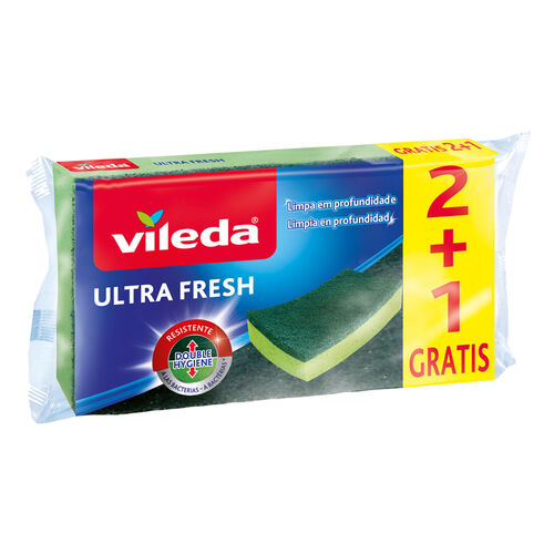 ESTROPAJO VILEDA ESPONJA ANTIBACTERIAS PACK 2+1uds image number