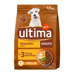Comida seca para perro Mini adulto con pollo pienso ULTIMA 1,5kg