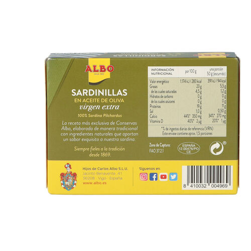 SARDINILLA ALBO OLIVA VIRGEN 105g image number
