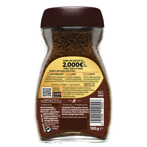 CAFE SOLUBLE NATURAL CLASSIC NESCAFE 100g image number