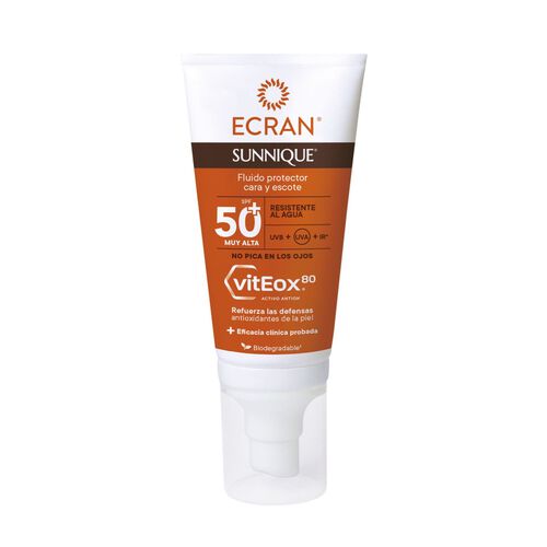 FLUIDO PROTECTOR CARA Y ESCOTE SUNNIQUE SPF50 ECRAN 50ml image number
