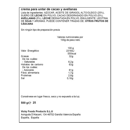 CREMA DE CACAO CON AVELLANAS ALTEZA 500g image number