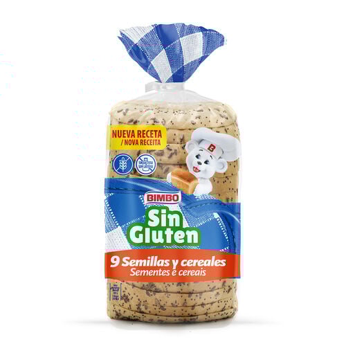 Pan de molde sin gluten 9 semillas y cereales BIMBO 375g image number