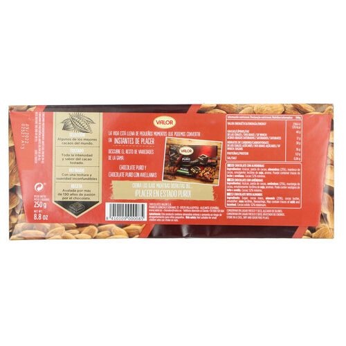 CHOCOLATE PURO CON ALMENDRAS VALOR 250g image number