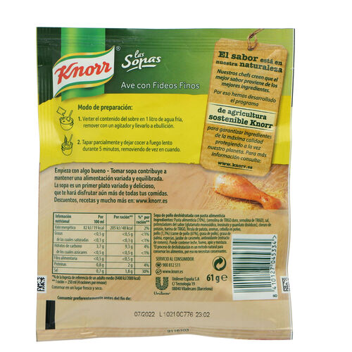 SOPA AVE FIDEOS KNORR SOBRE image number