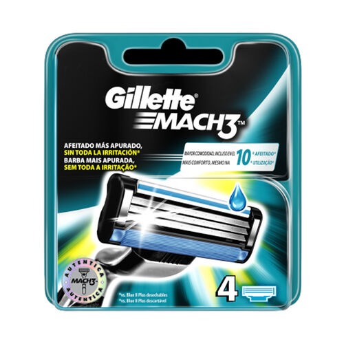 Recambios maquinilla afeitar gillette mach 3 4uds image number
