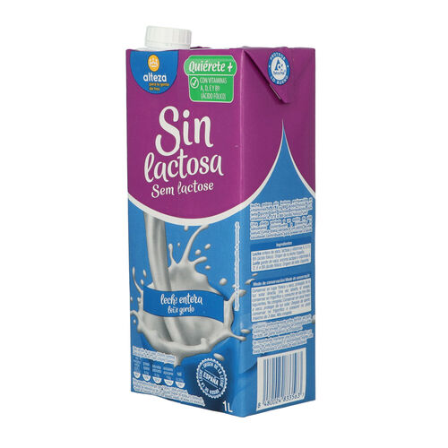 LECHE ENTERA SIN LACTOSA ENRIQUECIDA EN VITAMINAS A D E Y B9. UHT image number
