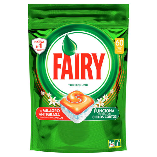DETERGENTE LAVAVAJILLAS ALL IN ONE FRESH NARANJA FAIRY 60 cápsulas image number