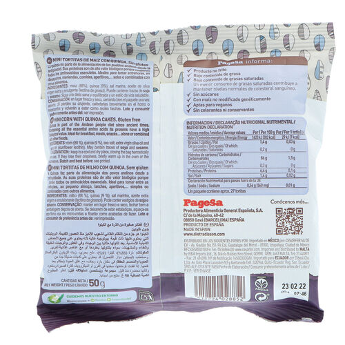 MINI TORTITA MAIZ QUINOA SIN GLUTEN DIET 50g image number