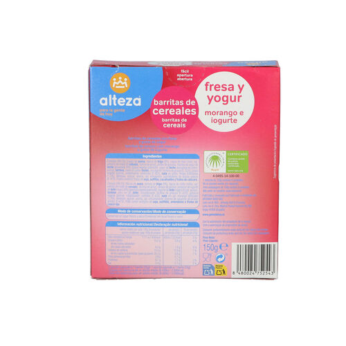 Barrita cereales ALTEZA fresa yogur 150g pack 6 image number
