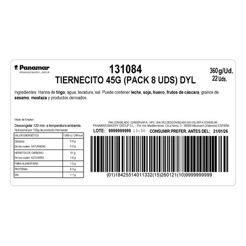 PAN TIERNECITO 8x45g image number