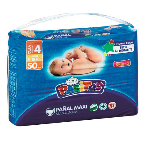 PAÑALES PASITOS TALLA 4 50 UND image number