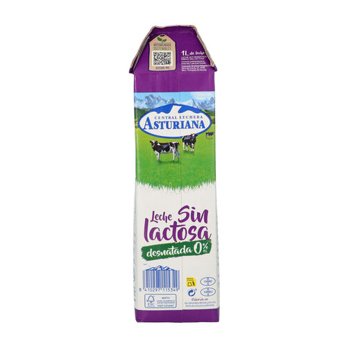 Leche sin lactosa desnatada Central Lechera ASTURIANA 1L image number