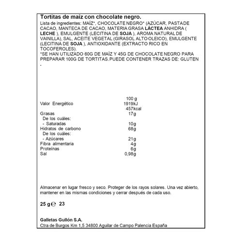 TORTITA DE ARROZ INTEGRAL CON CHOCOLATE NEGRO ALTEZA 105g image number