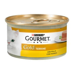 Comida h&uacute;meda para gato adulto terrine con pollo GOURMET Gold 85g