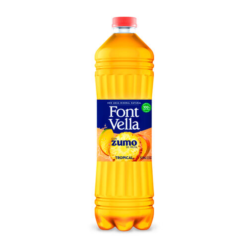Agua mineral natural con zumo tropical FONT VELLA 1,15L image number
