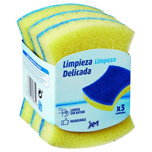 ESTROPAJO PARA LIMPIEZA DELICADA AM 3uds image number