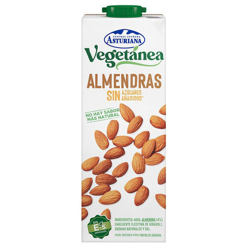 Bebida de almendra sin az&uacute;car Vegetanea Central Lechera ASTURIANA 1L image number
