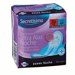Compresa ultra noche alas SECRETISIMA paquete 10uds