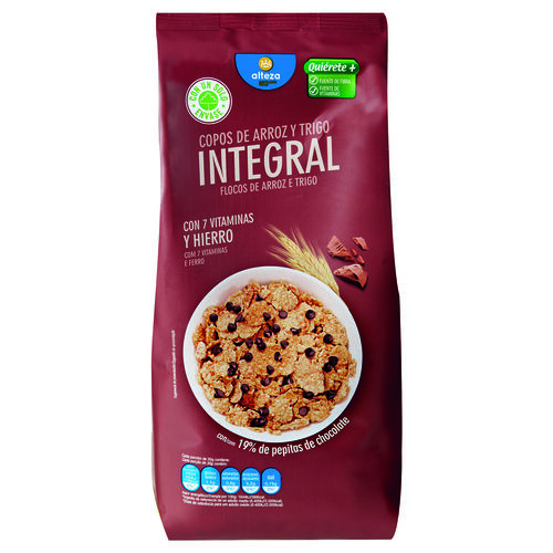 Copos de arroz y trigo Integral con pepitas de chocolate ALTEZA 350g image number