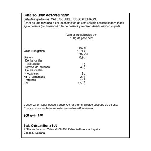 Caf&eacute; soluble descafeinado ALTEZA 200g image number
