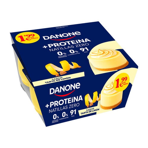 Natillas Zero prote&iacute;nas sabor tarta de lim&oacute;n DANONE 4x120g image number