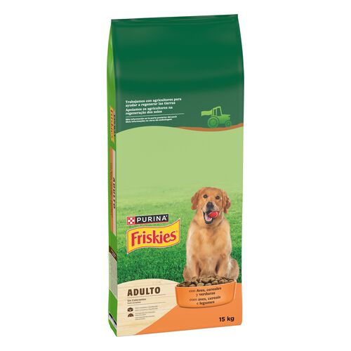 Comida seca para perro adulto con aves, cereales y verduras FRISKIES 15kg image number