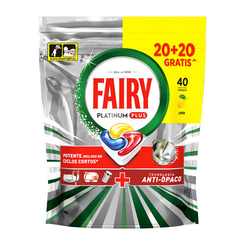 Lavavajillas Platinum Plus FAIRY 20+20 c&aacute;psulas image number