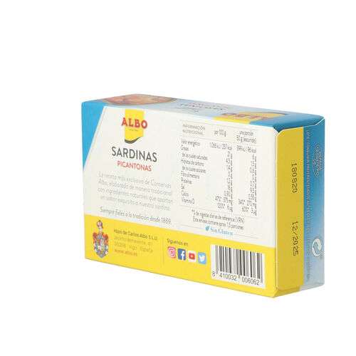 SARDINAS PICANTONAS ALBO 120g image number