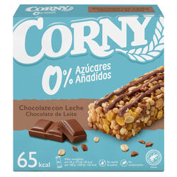 Barritas de muesly con chocolate con leche 0% az&uacute;cares CORNY 6x20g