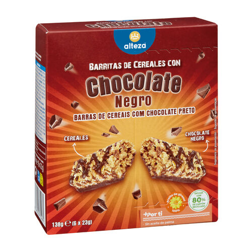 Barritas de cereales con chocolate negro ALTEZA 138g image number