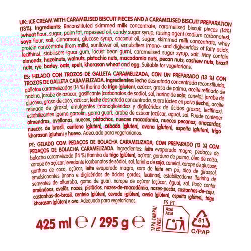 Helado con trozos de galleta LOTUS BISCOFF 425ml image number
