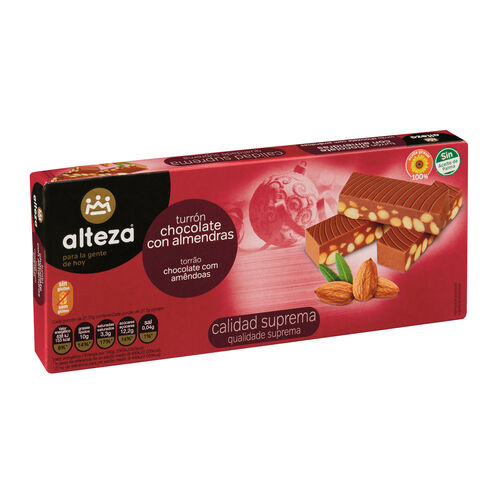 Turron de chocolate con almendras ALTEZA 250g image number