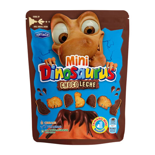 Galletas Mini DINOSAURUS chocolate con leche ARTIACH 100g image number