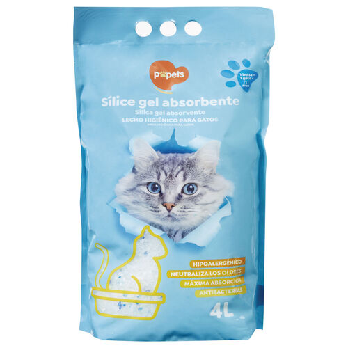 S&iacute;lice gel absorbente lecho higi&eacute;nico para gatos 4L image number