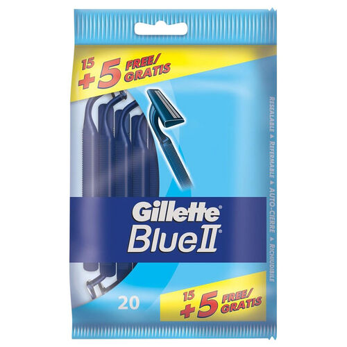 MAQUINILLA DE AFEITAR DESECHABLE GILLETTE BLUE II PACK 15 + 5uds image number