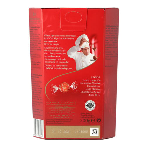 Bombones de chocolate con leche LINDOR LINDT 200g image number