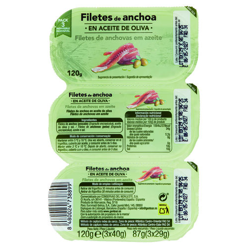 Filetes de anchoa en aceite de oliva 3x40g image number
