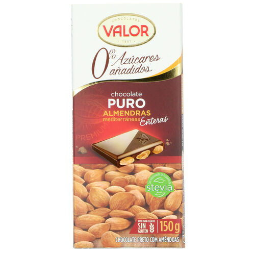 CHOCOLATE VALOR ALMENDRA SIN AZUCAR 150g image number