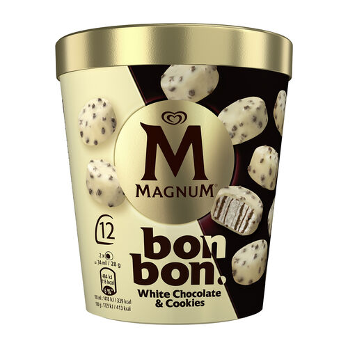 Helado bomb&oacute;n BON bon chocolate blanco y galleta MAGNUM 168g image number