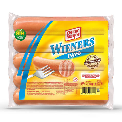 SALCHICHAS DE PAVO WIENERS OSCAR MAYER 3x200g image number