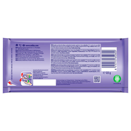 Chocolate con almendras MILKA 125g image number