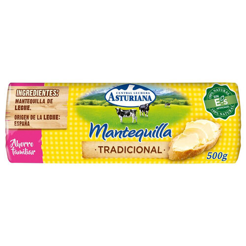 Mantequilla rulo Central Lechera ASTURIANA 500g image number